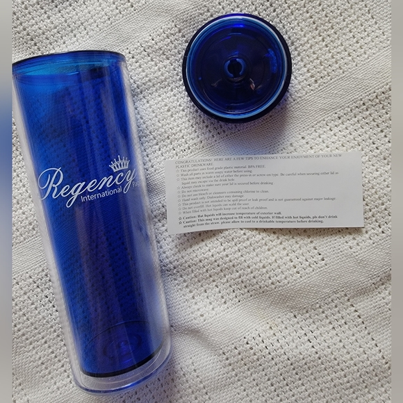 Regency International Pageant Blue Tumbler Water Bottle - Picture 5 of 6